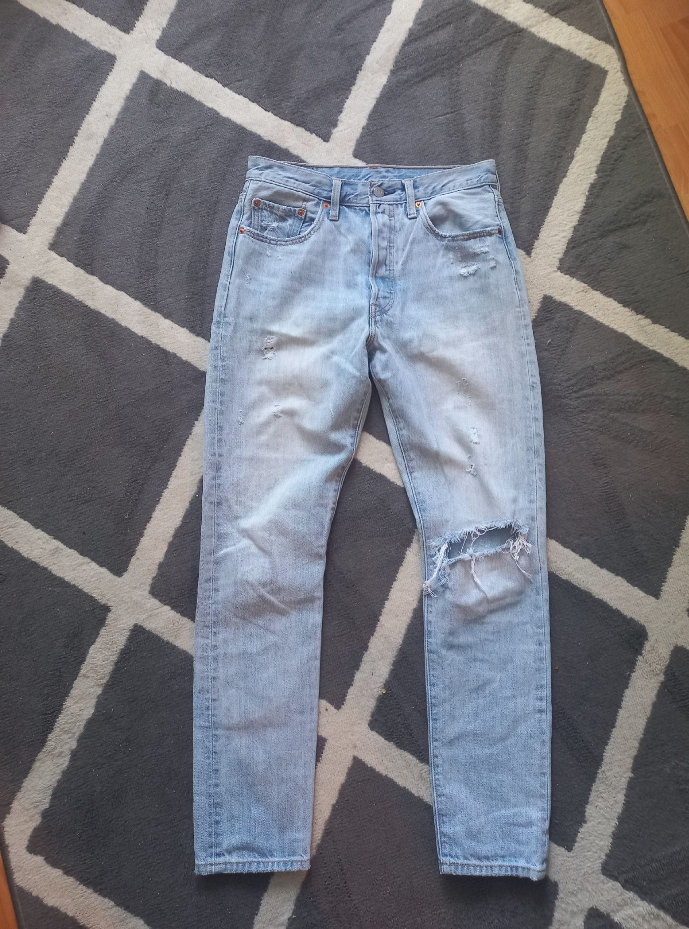 Levis 501 jasne dżinsy jeansy damskie S klasyczne wysoki stan