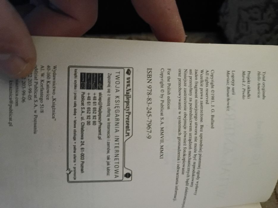 Witaj, Ameryko oraz W pośpiechu do raju J.G. Ballard