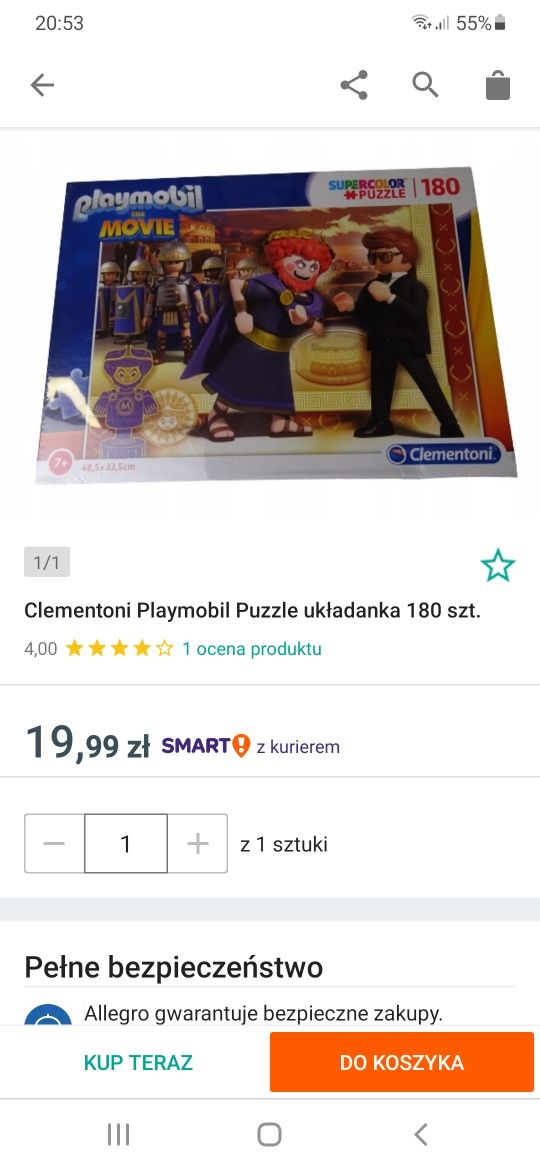 Puzzle playmobil the movie 180 el od 7 lat