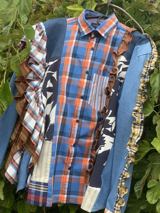 Жіноча сорочка в стилі печворк-апсайклінг