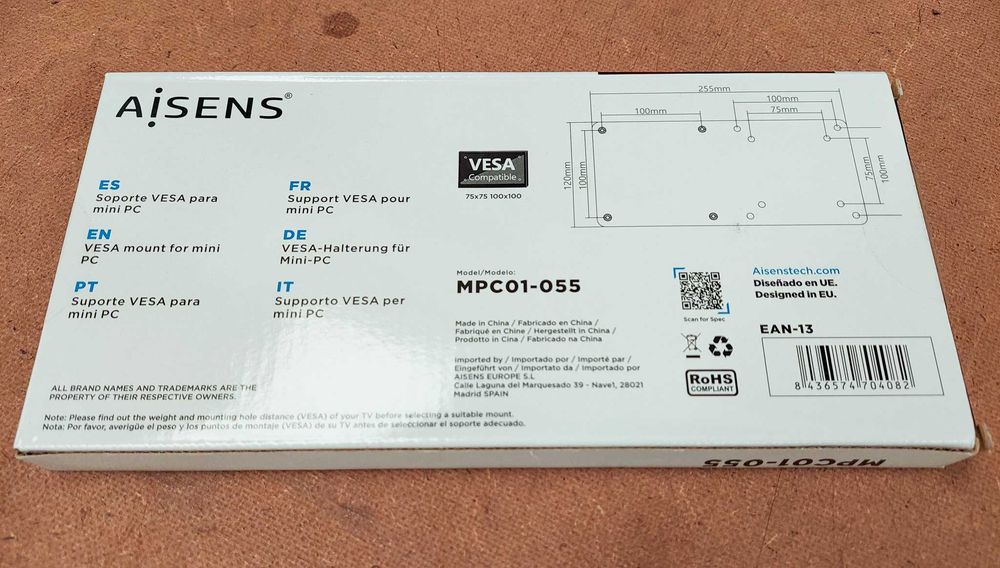 Aisens MPC01-055 Vesa Mount for Mini PC