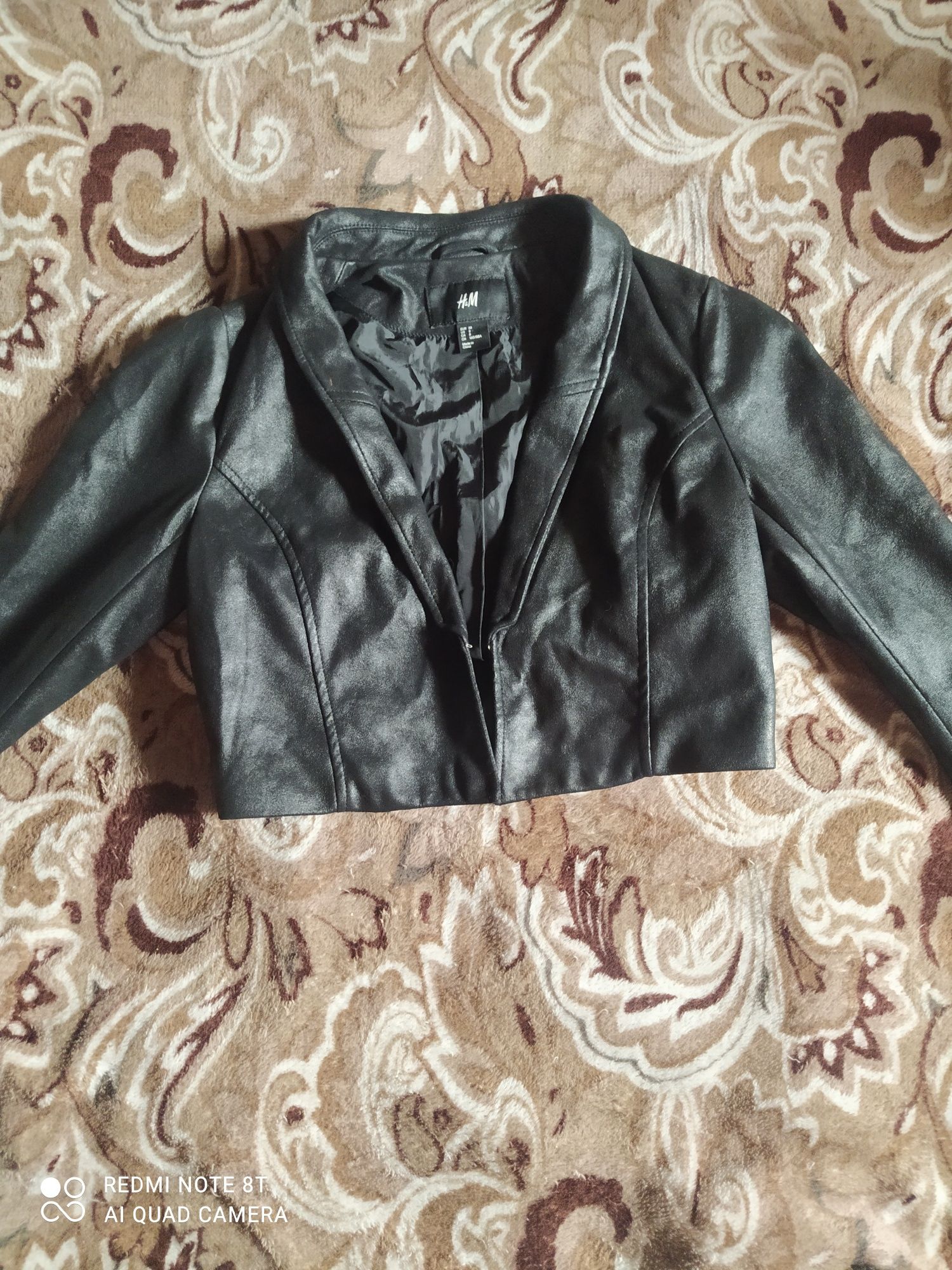 Піджак укорочений, накидка, чорна H&M
