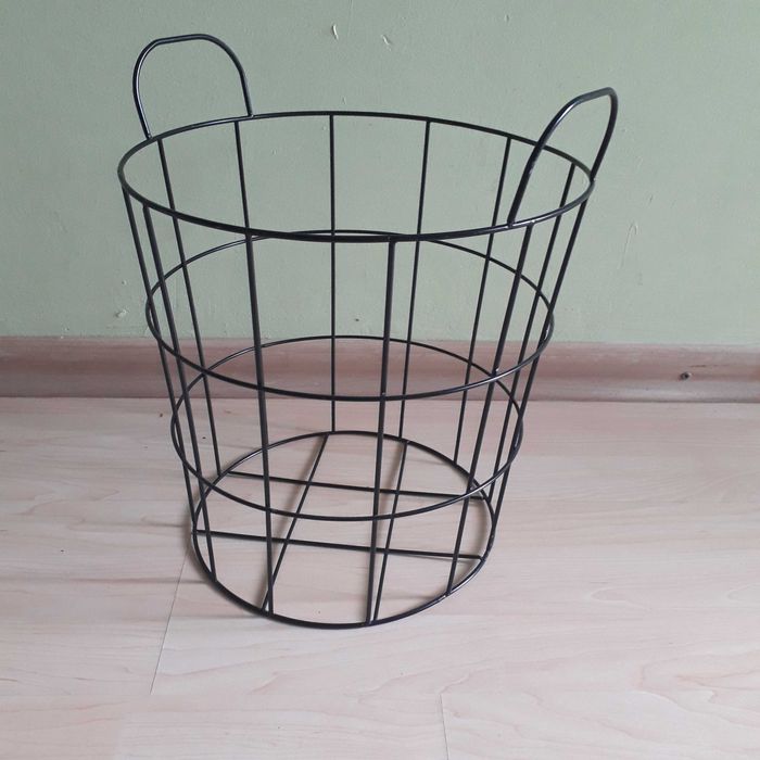 Kosz metalowy na bieliznę, pranie, z workiem