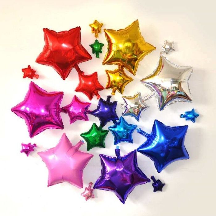 Шарики фольгированные Звезды, 25 см звездочки шары воздушные надувные