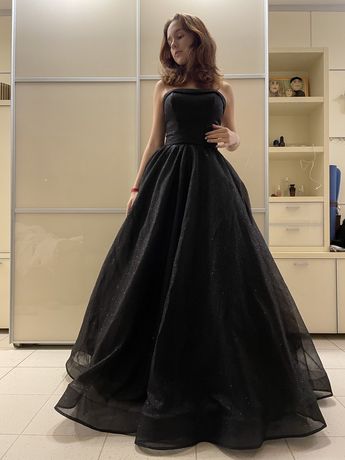 Платье свадебное черное, праздничное для фотосесси