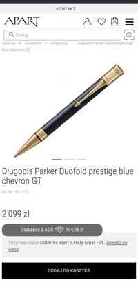 Długopis Parker Duofold prestige blue chevron GT