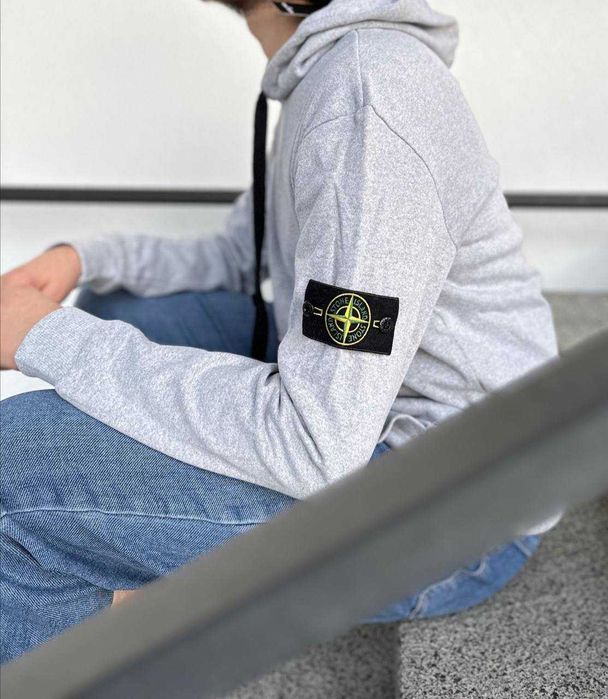 Stone Island | Сіре чоловіче Худі Стон Айленд