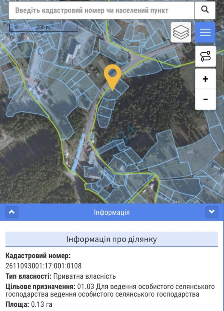 Яблуниця земельна ділянка участок Під будівництво перша лінія