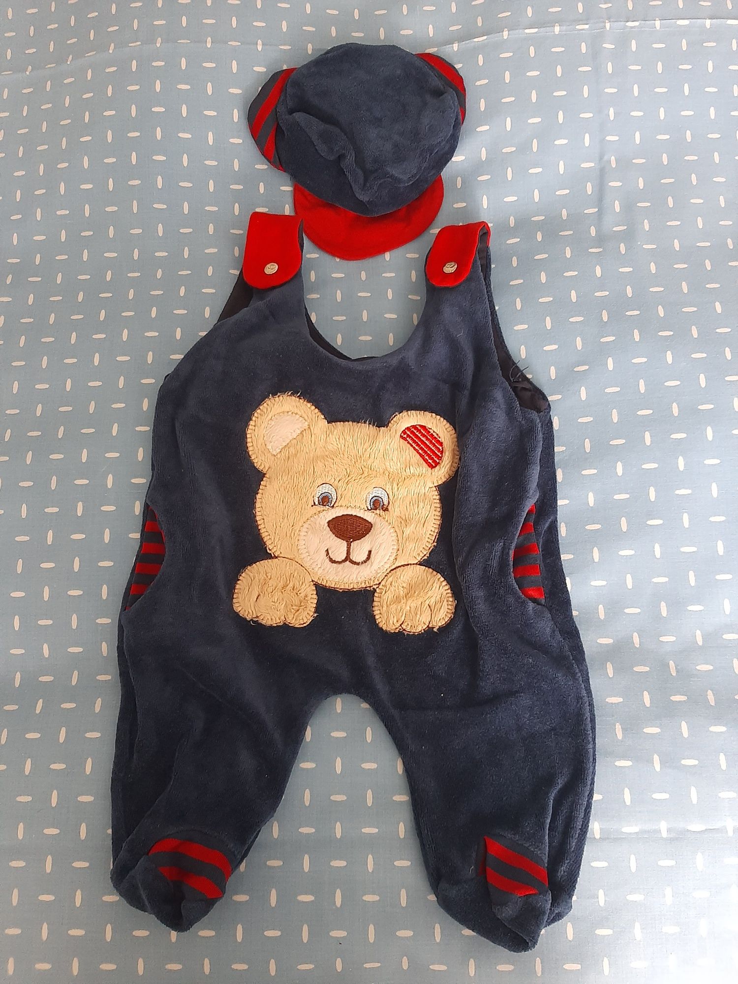 Macacão urso + chapéu para bebé