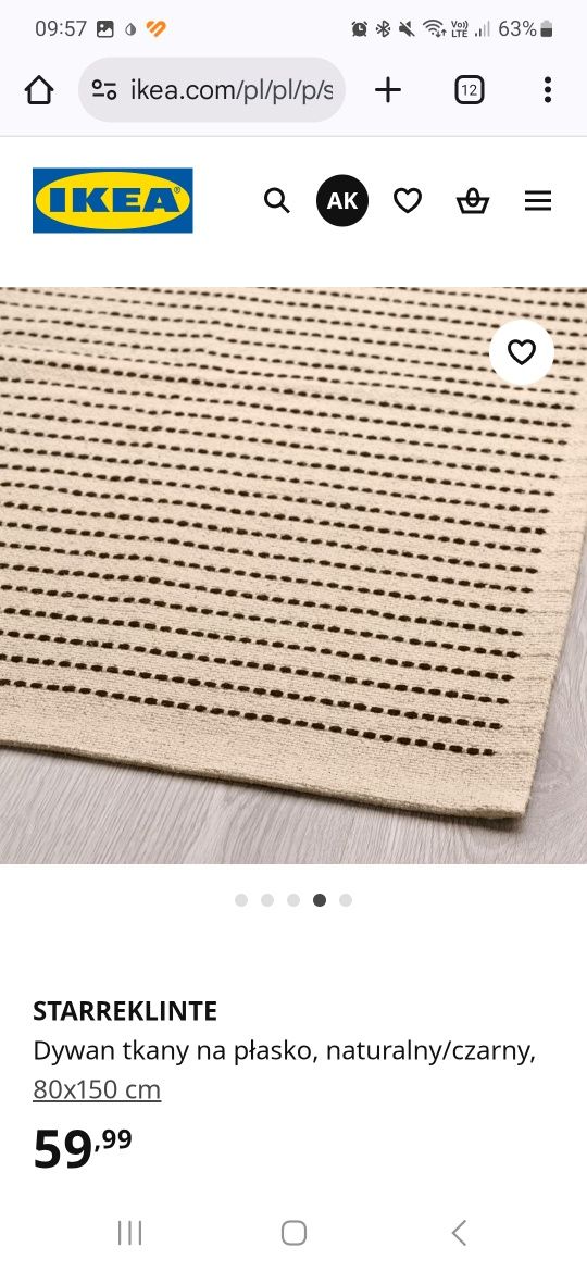 Dywan chodnik Ikea 150x80