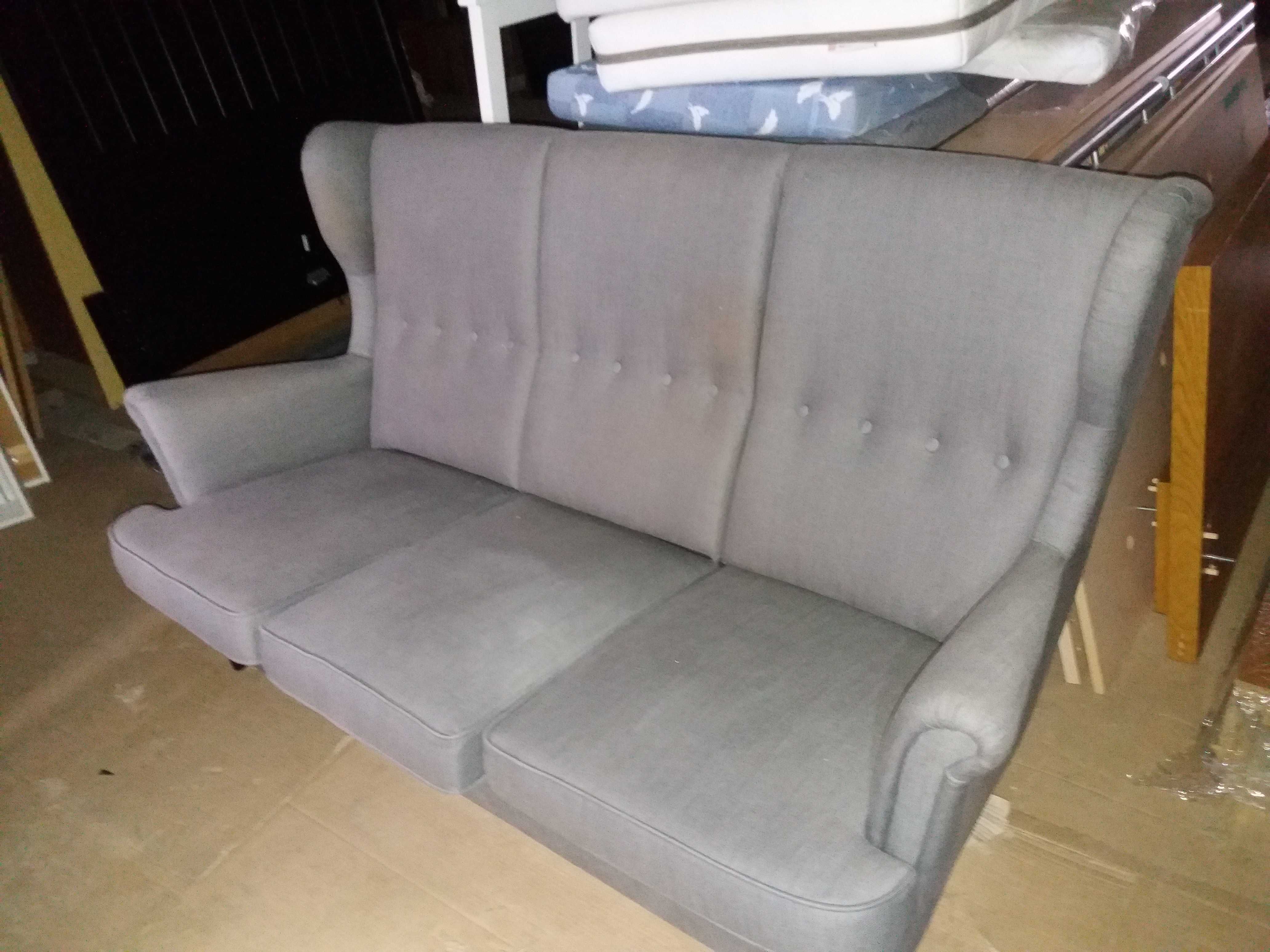 Sofa IKEA Strandmon 3-osob ,tapicerka szara Nordvalla - dowóz gratis
