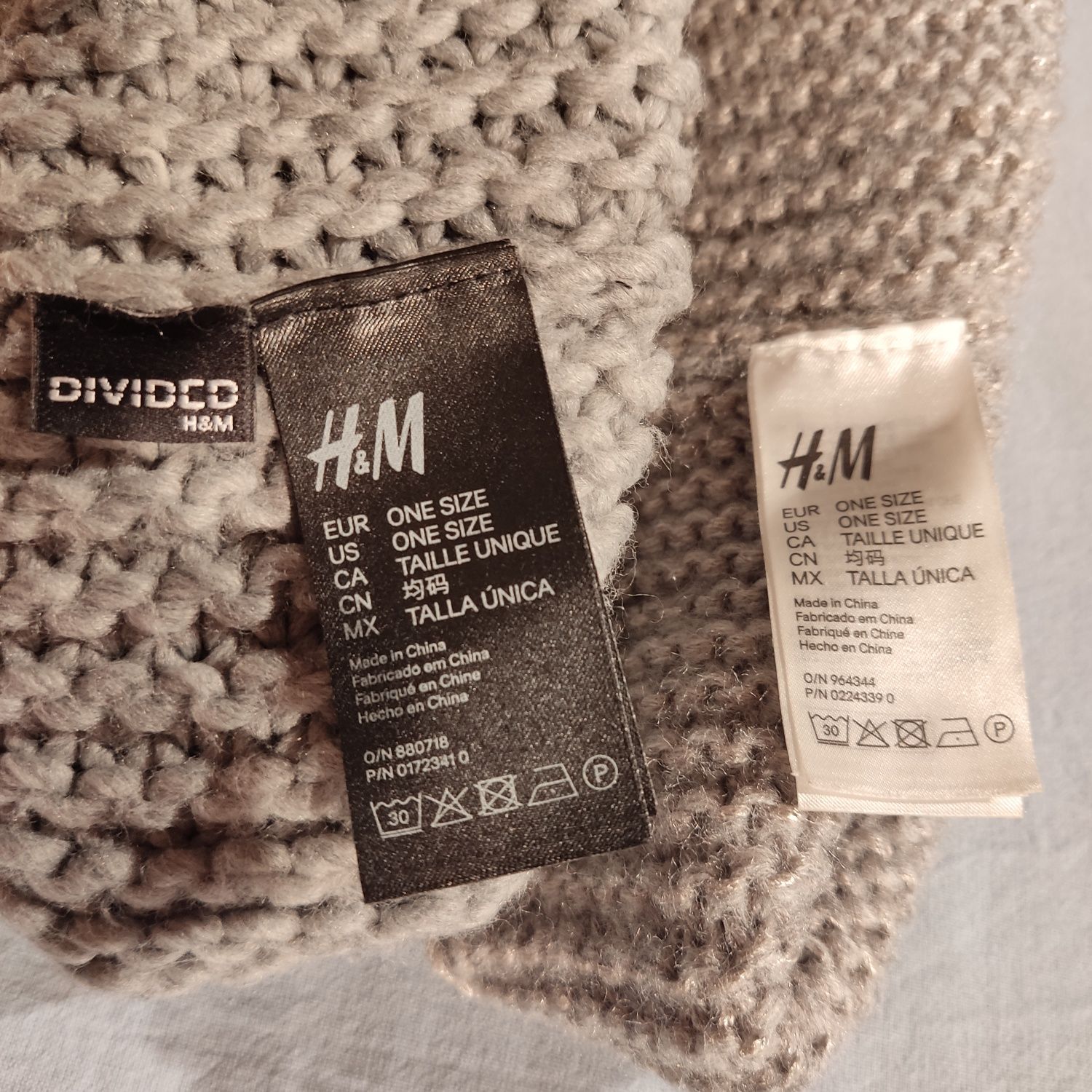 Szary zestaw czapka szalik zimowe H&M rozmiar uniwersalny wymiary patr