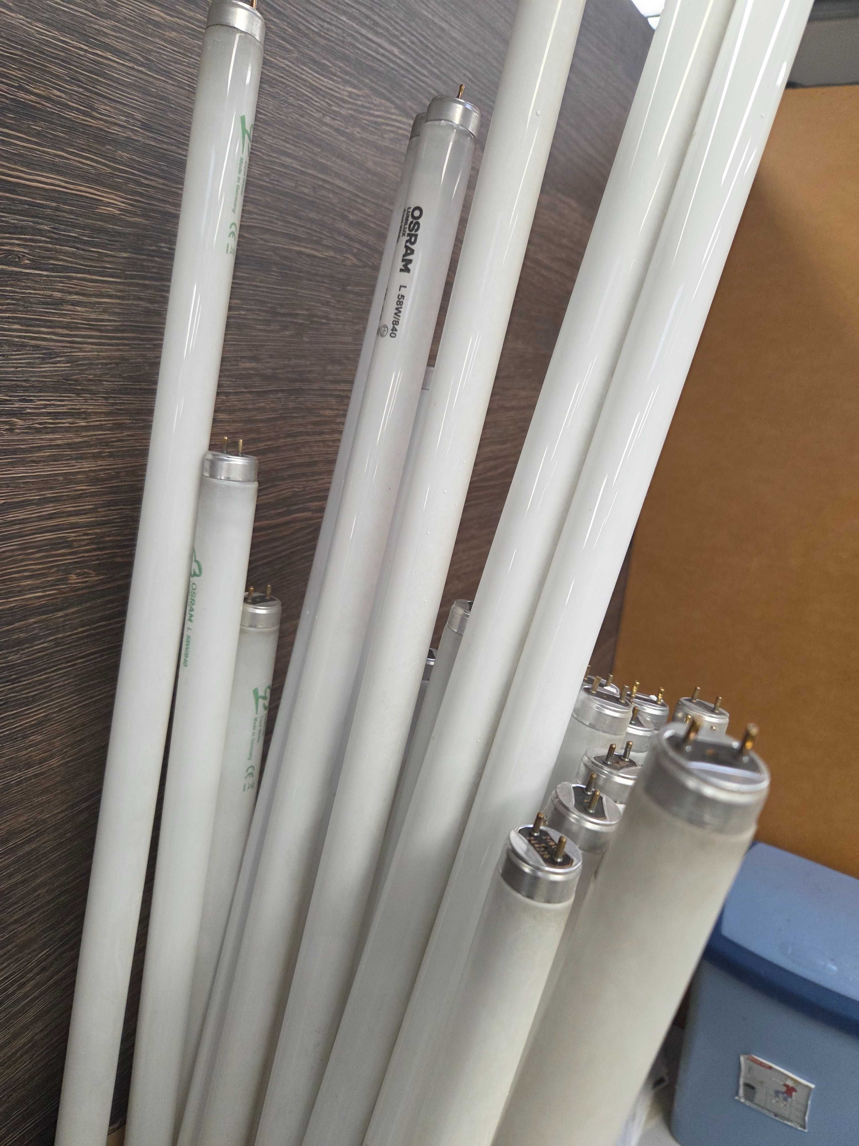 Lampy oprawy PHILIPS TMS022 po demontażu ze świetlówkami 58W/840 OSRAM
