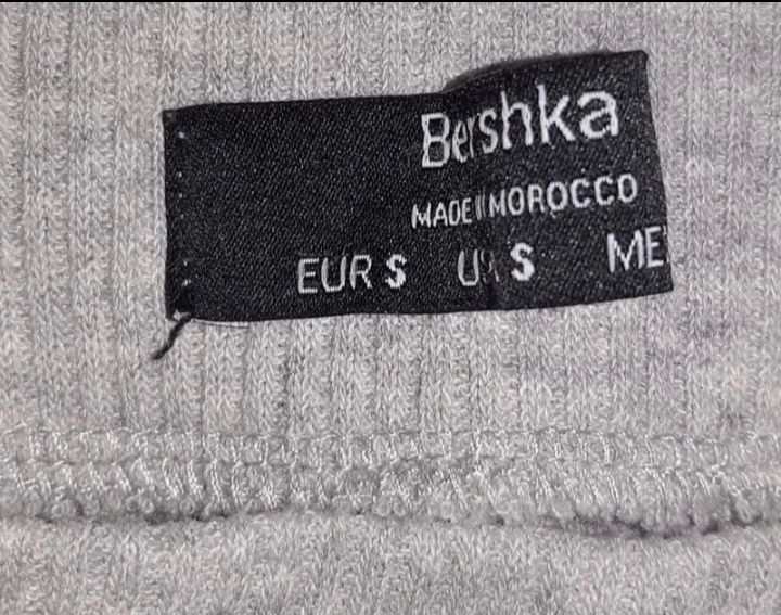 Szare spodnie dzwony wysoki stan wygodne Bershka rozm.S