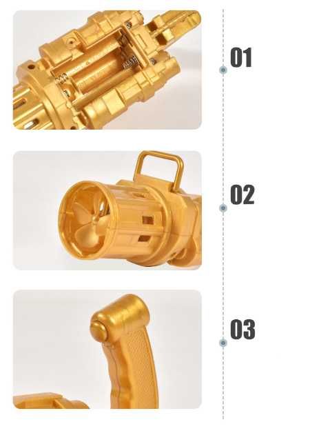 Pistolet do baniek mydlanych wyrzutnia baniek automat minigun