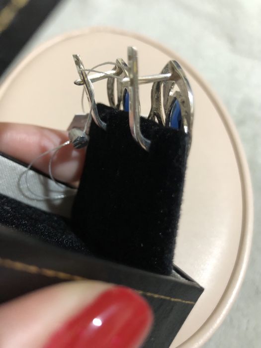 Шикарные серьги, серебро с золотыми пластинами из 375 пробы золота!