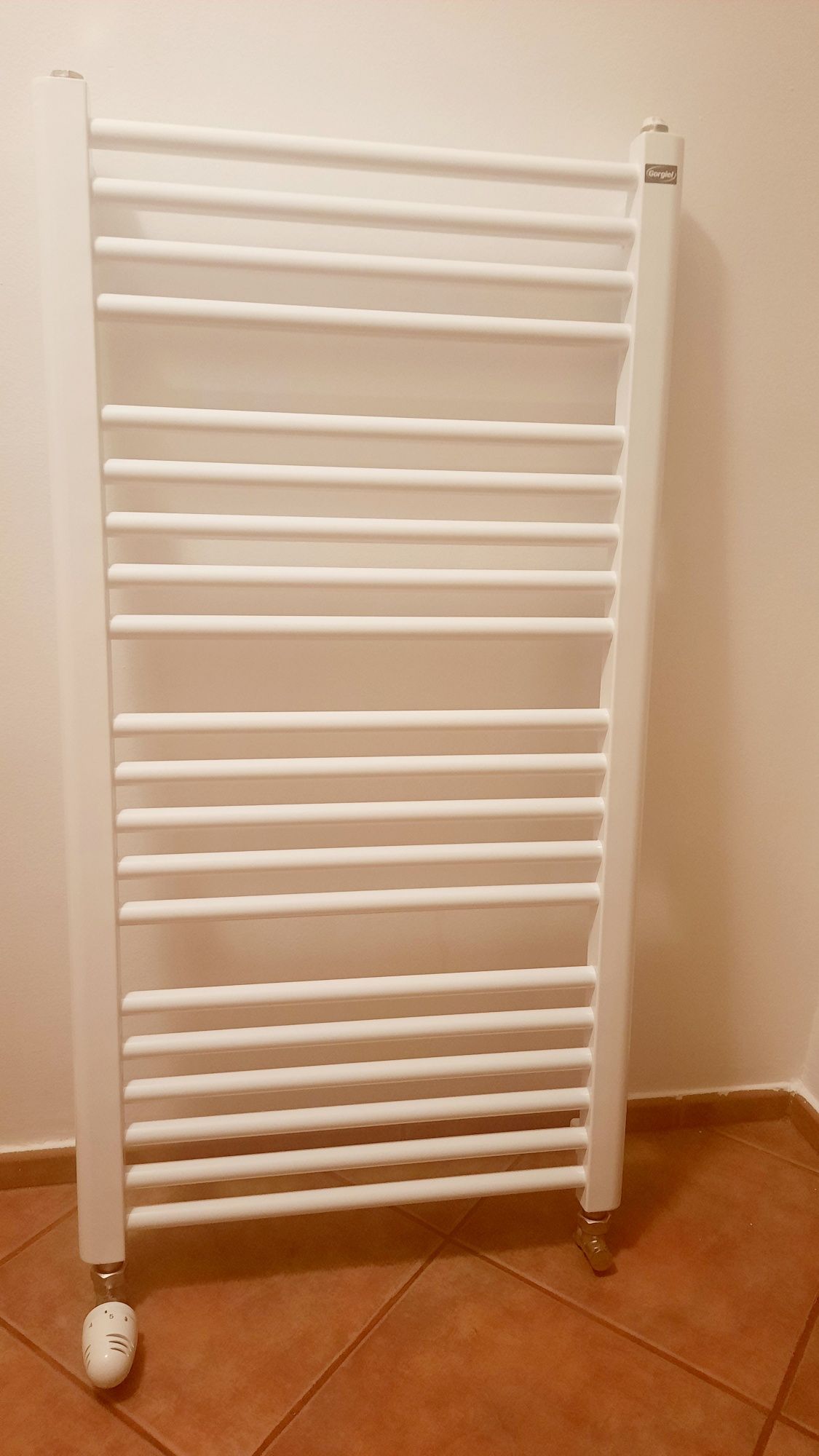 Grzejnik łazienkowy pionowy 95x50 Gorgiel plus Termostat