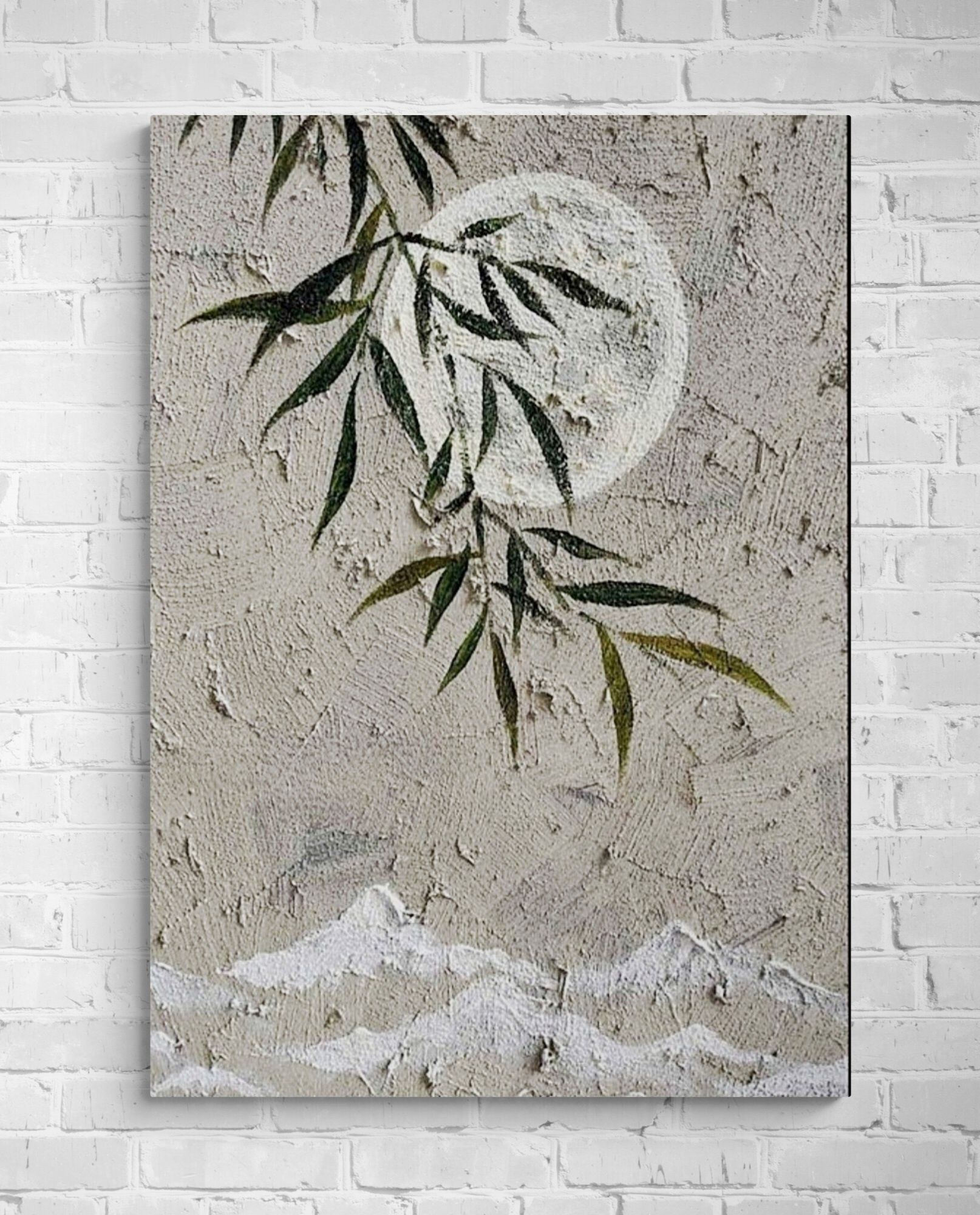 Obraz ręcznie wykonany Strukturalna abstrakcja Wabi Sabi / Japandi