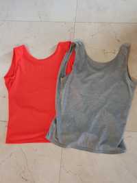 Conjunto de 2 camisolas tops sem mangas e sem costas