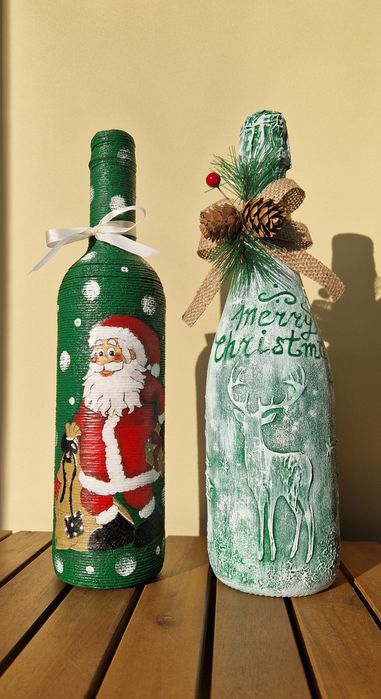 Сувенір, подарунок, хенд мейд, новорічні свята. Декорована пляшка