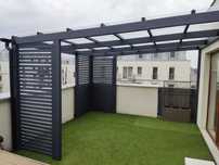 Pergola drewniana, osłona tarasu, zadaszenie, poliwęglan lity komorowy