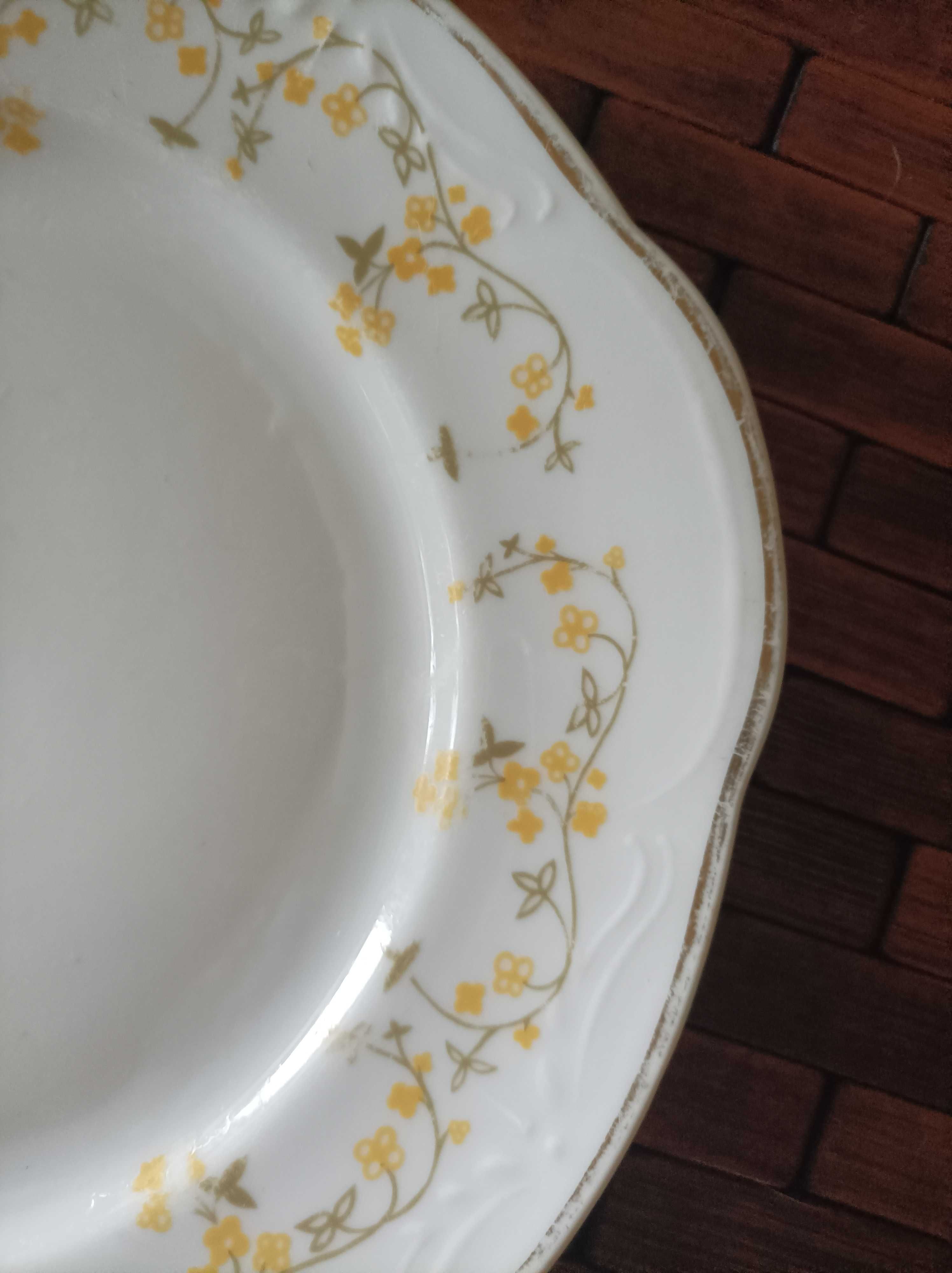Karolina śliczny stary talerz porcelanowy z rączkami