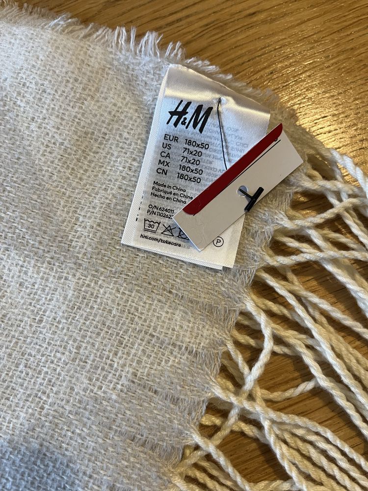 Damski szal  szalik z frędzelkami h&m