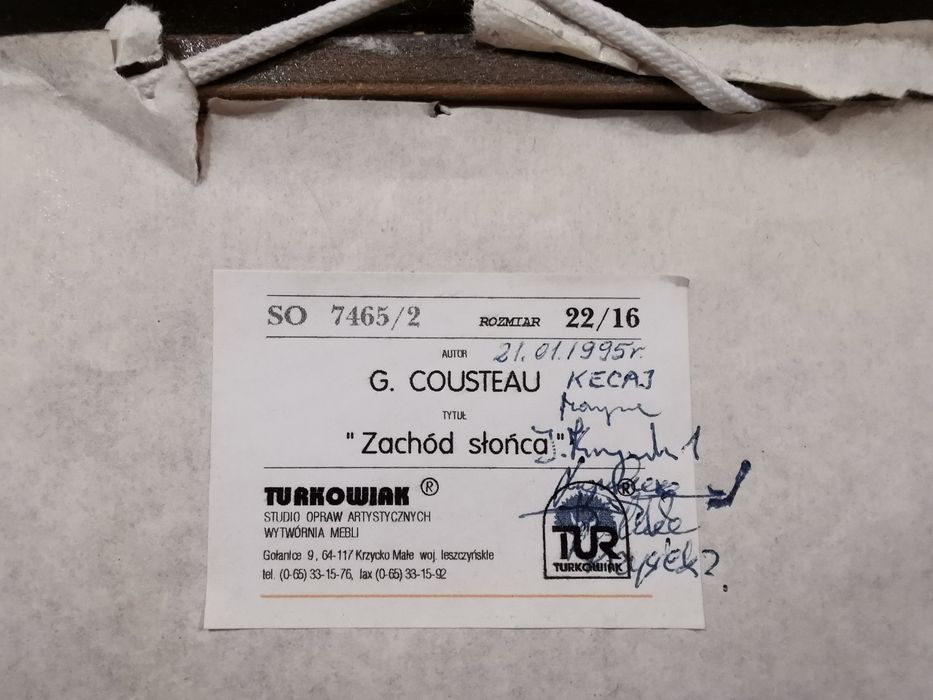 Obraz G. Cousteau Zachód Słońca