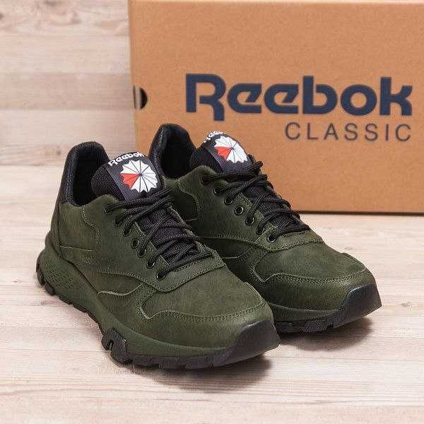 Чоловічі кросівки Reebok Green натуральна шкіра(Італія)