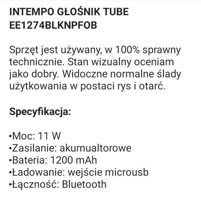 Głośnik intempo tuba.