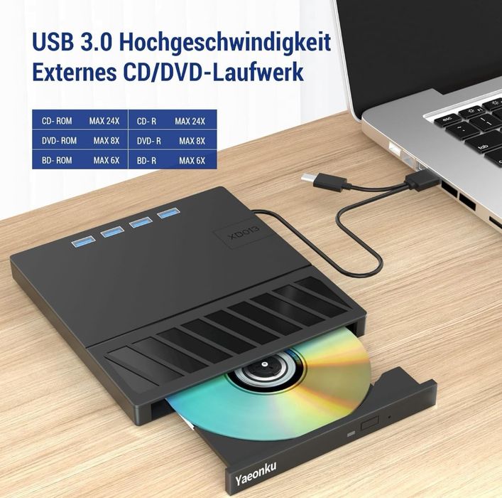 Zewnętrzny napęd Blu-Ray DVD, odtwarzacz BD