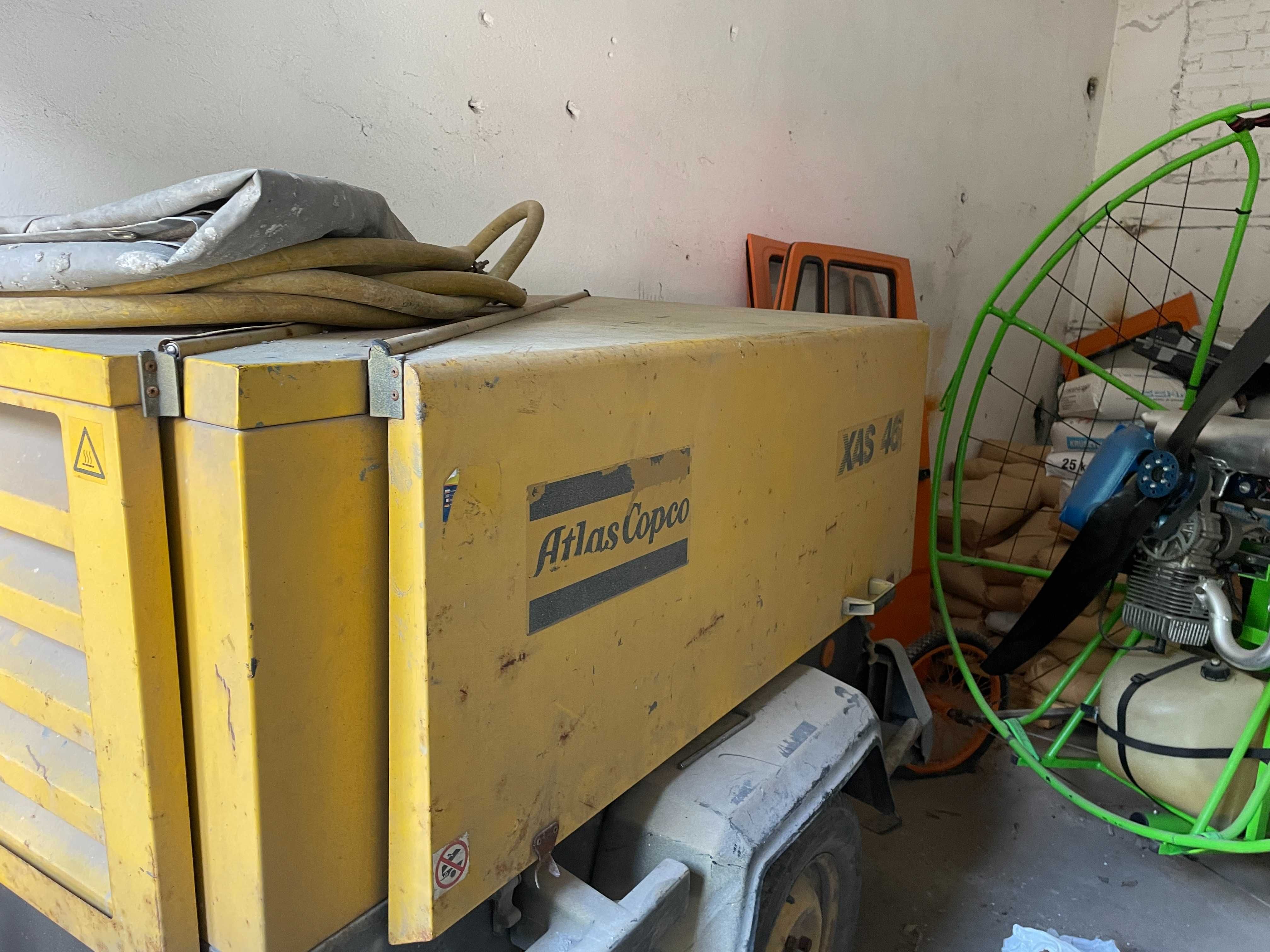 sprężarka spalinowa atlas copco plus młot udarowy