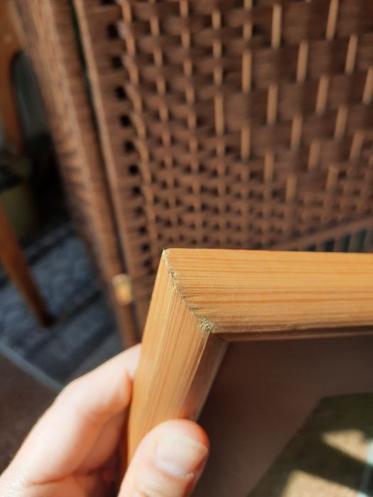 Obraz pastela pejzaż leśna droga las pole łąka w ramie drewnianej vint