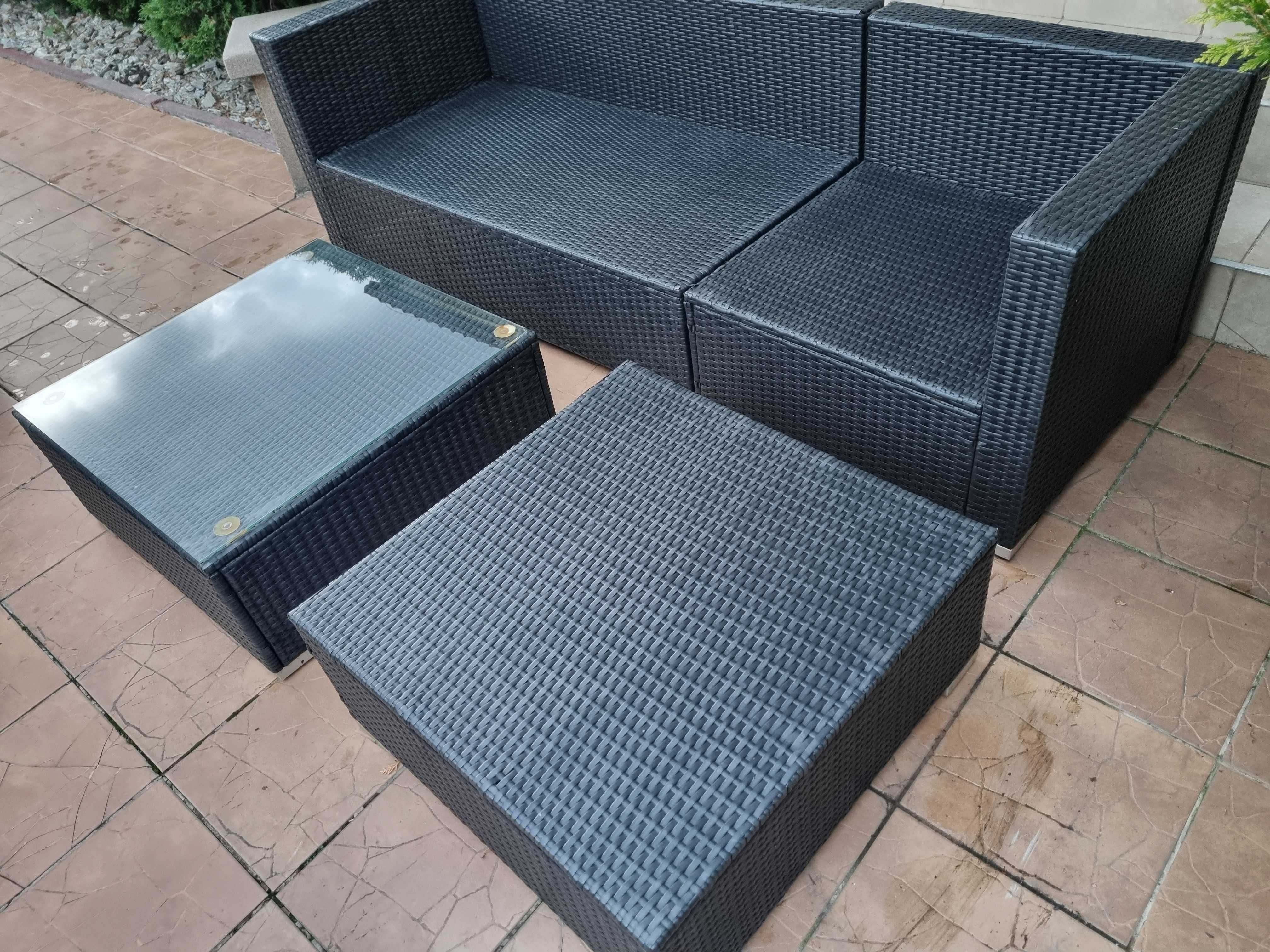 komplet rattanowy - narożnik