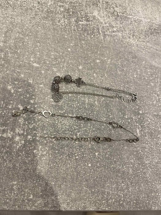 Zestaw 2 bransoletki plus naszyjnik SREBRO 925 łączna masa 6.23