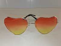 W024 Okulary Przeciwsłoneczne Serduszka Damskie Lenses Orange Yellow