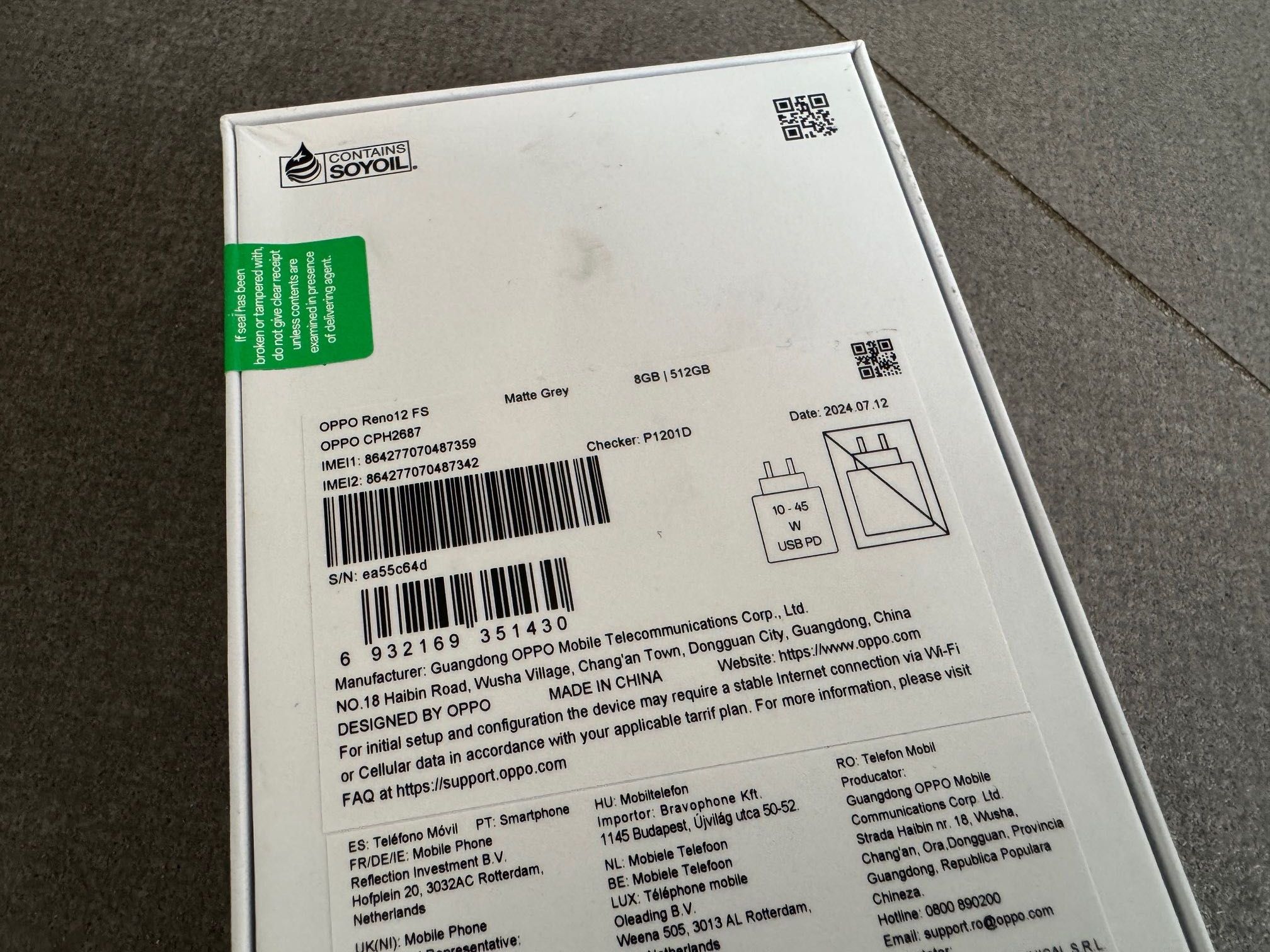 Nowy Oppo Reno 12 FS 8/512GB Szary GW24m