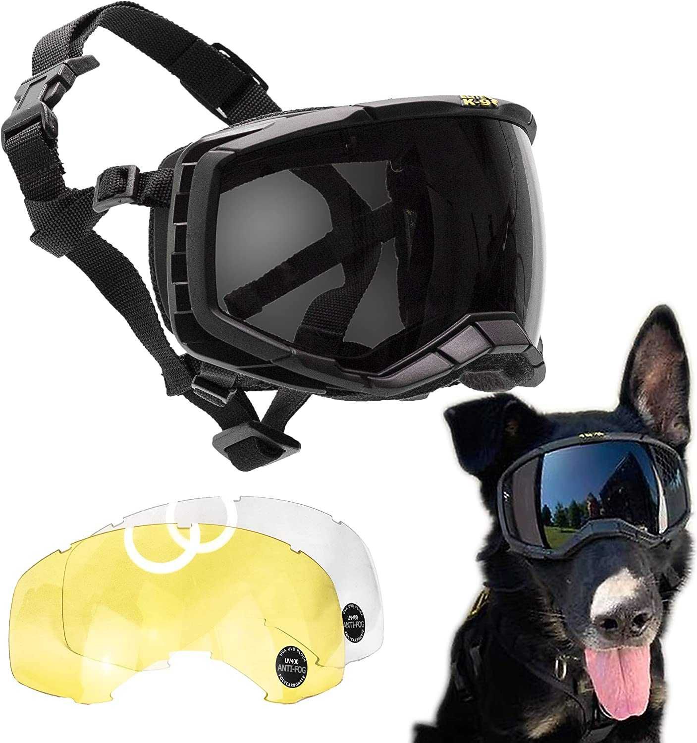 Тактичні проффесійні окуляри для собак Elite, (3 лінзи), coyote/black