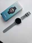 Smartwatch srebrny okrągły komplet