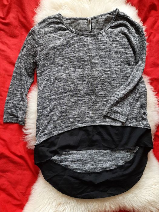 Bluzka sweterek roz S szachownica