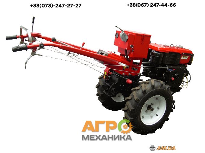 Мотоблок Forte МД-101Е LUX (10 к.с. дизель, червоний)! Фреза+стартер!