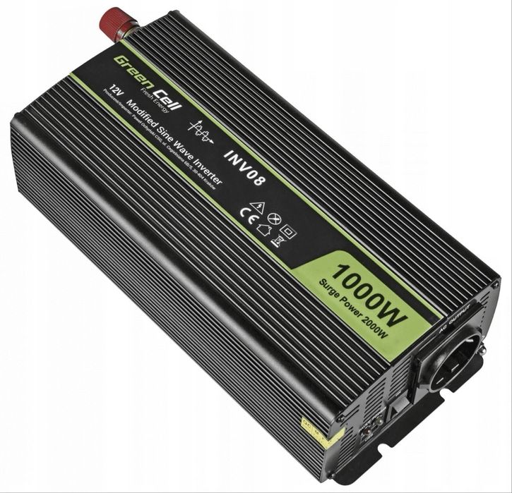 Nowa Przetwornica GREENCELL 12V na 230V 1000W/2000W Modyfikowana