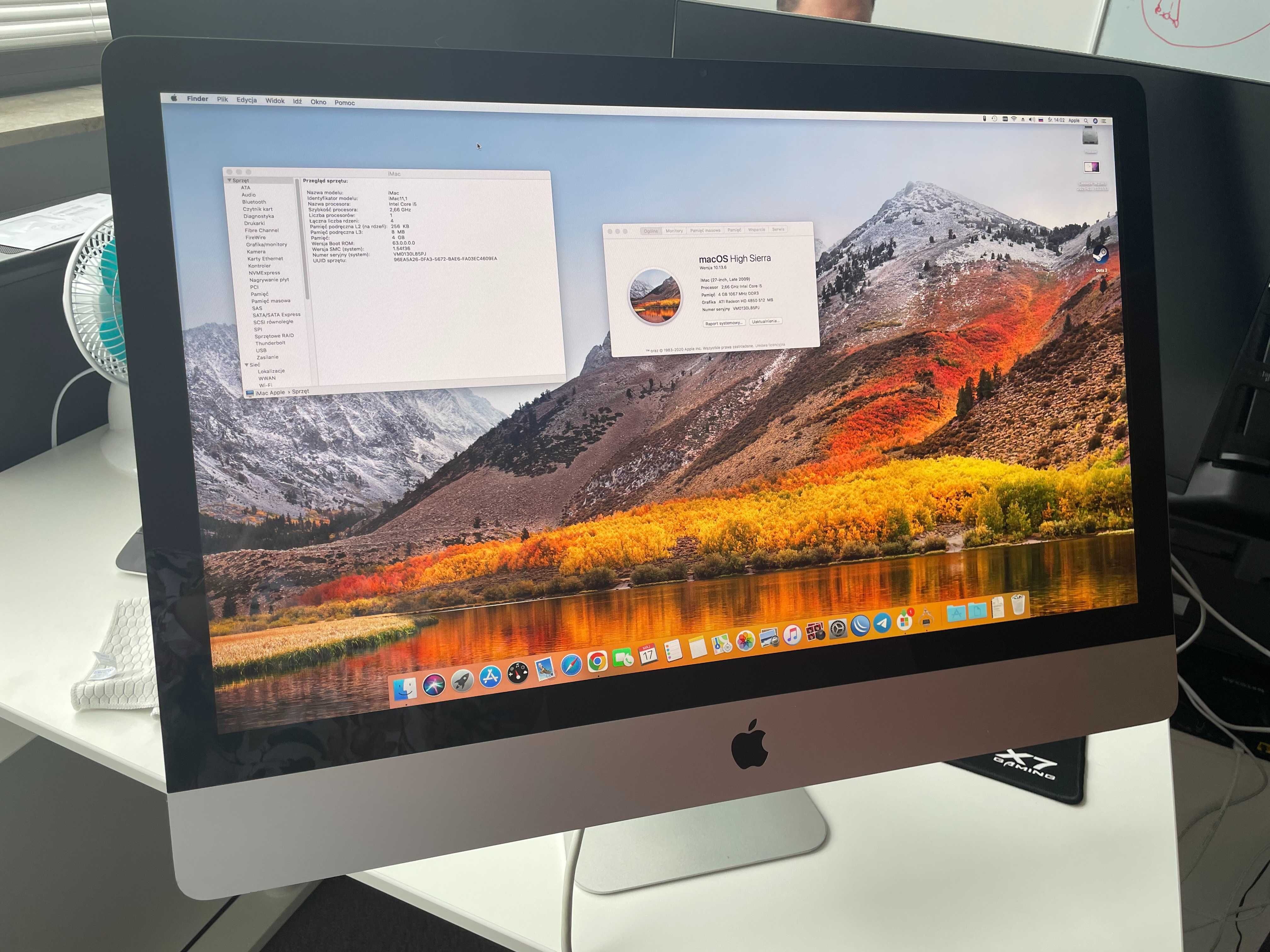 iMac 27 cali i5 4GB 256 SSD 2009