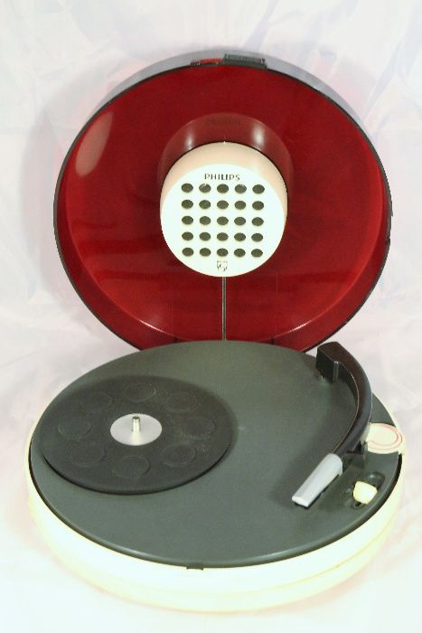 Gira Discos Vintage Portátil Philips 22GF303 Turntable Space Age