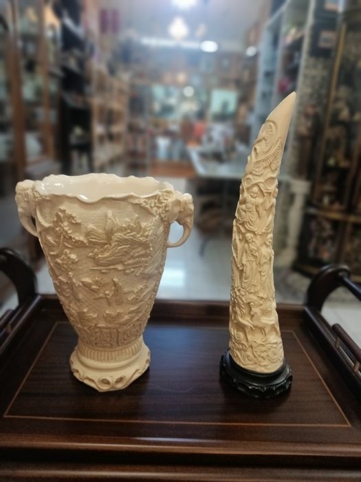 Jarra e Presa em resina/marfinite