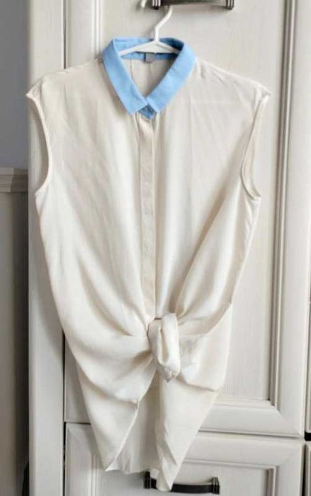 M 38 oversize COS kremowa nude jedwabna koszula 100% wysoka jakość