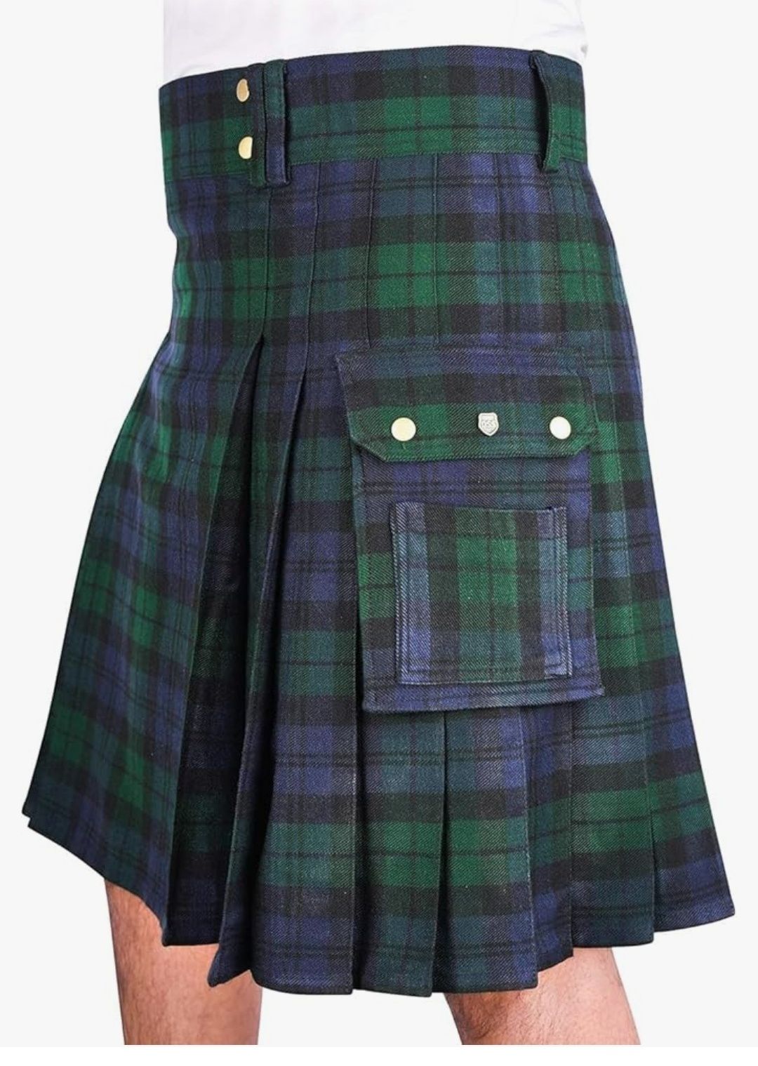 BaronHong Tartan Utility Kilts dla mężczyzn Tartan Kilt z paskami i du