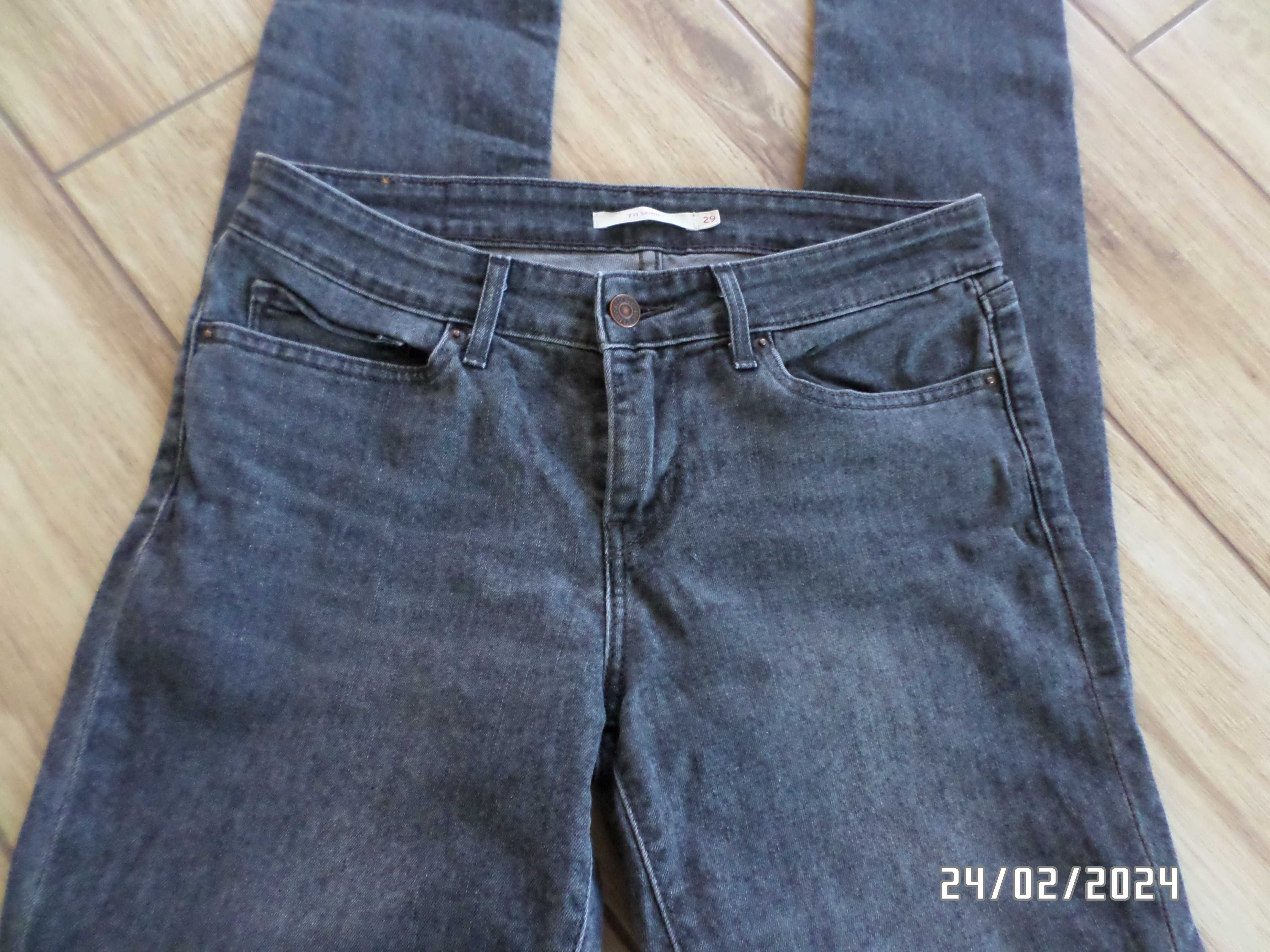 super firmowe spodnie damskie-LEVIS-711-rozmiar-29-36/38