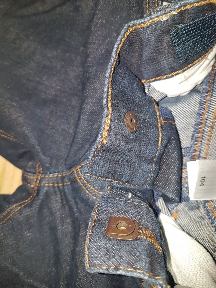 Spodnie dla chłopca jeansowe, jeansy, dżinsy, z regulacją w pasie, 104