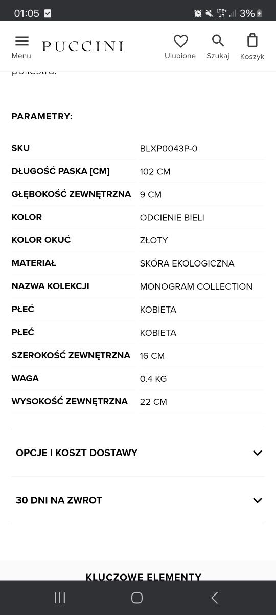 Plecak puccini  nowy